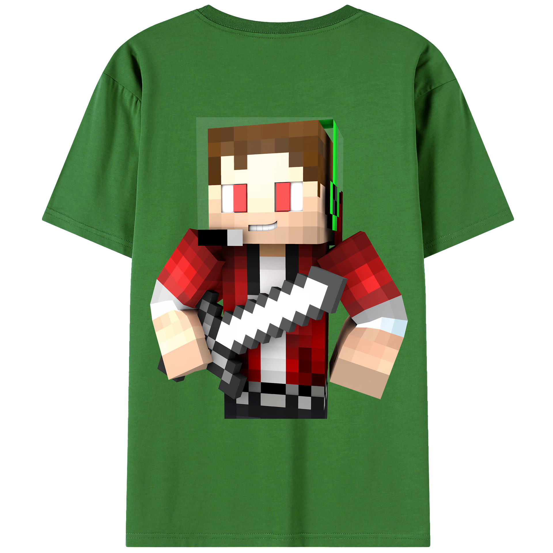 （画像用） マインクラフト ブロックの世界 Minecraft MC Block world レディース半袖Tシャツ(バックプリント)